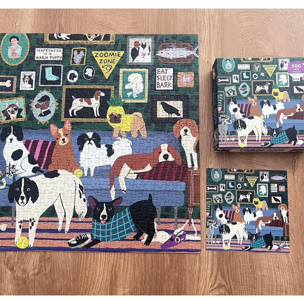 Galison Lounge Dogs 500 Piece Jigsaw Puzzle Complete Pre-Owned Dog Lovers